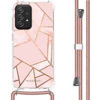 imoshion Design hoesje met koord Samsung Galaxy A52(s) (5G/4G) - Grafisch Koper - Roze / Goud