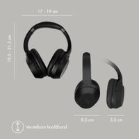 Selencia Urban Play Draadloze Koptelefoon - Active Noise Cancelling - Met Opbergcase - Midnight Black