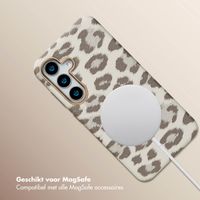 Selencia Sabi Backcover Panterprint met MagSafe Samsung Galaxy S25 - Soft Ivory