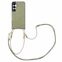 Selencia Nova Croco Telefoonhoes met Koord en Pashouder Samsung Galaxy S25 - Sage Green