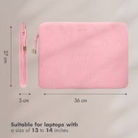 Selencia Corduroy Laptop hoes 13-14 inch - Laptopsleeve - Soft Blush