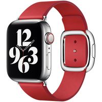 Apple Leather Band Modern Buckle Apple Watch Series 1 t/m 9 / SE (38/40/41 mm) | Series 10 (42 mm) - Maat L - Scarlet