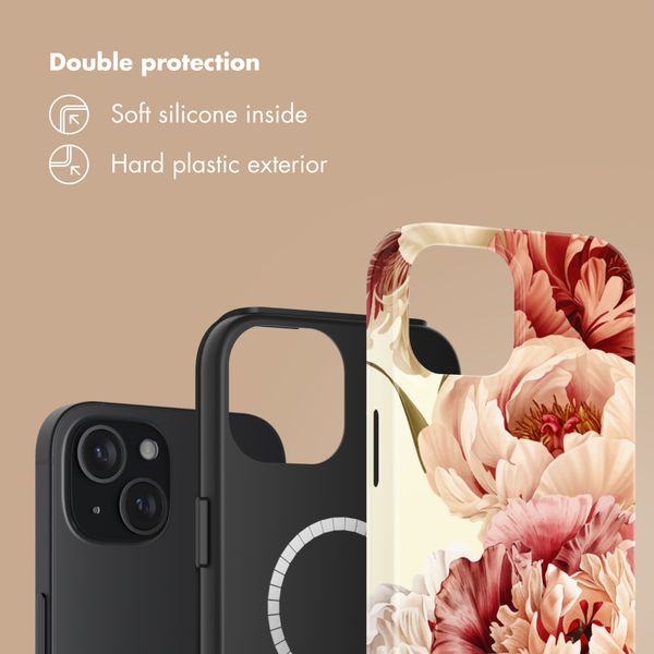 Selencia Vivid Back Cover with MagSafe Apple iPhone 15 - Vintage Peony