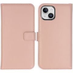 Selencia Genuine Leather Book Case Apple iPhone 15 - Dusty Pink