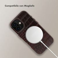 Selencia Croco Backcover met MagSafe Apple iPhone 16 - Choco Brown