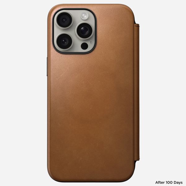 Nomad Modern Leather FolioBookcase Apple iPhone 15 Pro Max - English Tan