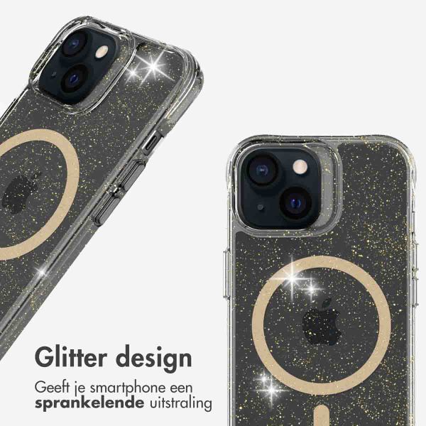 imoshion Clear Glitter Backcover met MagSafe Apple iPhone 15 - Goud