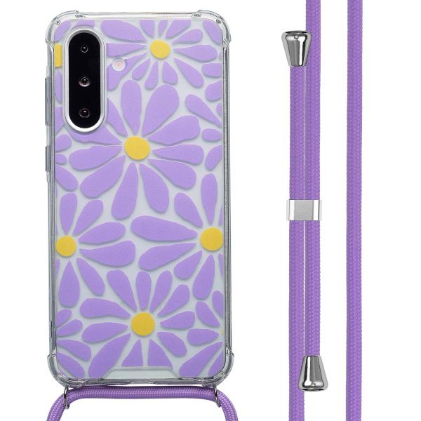 imoshion Design hoesje met koord Samsung Galaxy A36 - Tropical Violet Flowers Connect