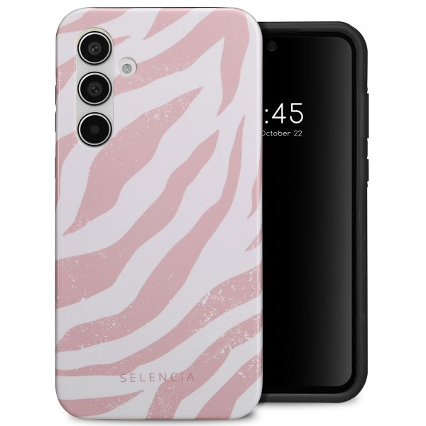 Selencia Vivid Tough Backcover Samsung Galaxy A55 - Colorful Zebra Old Pink