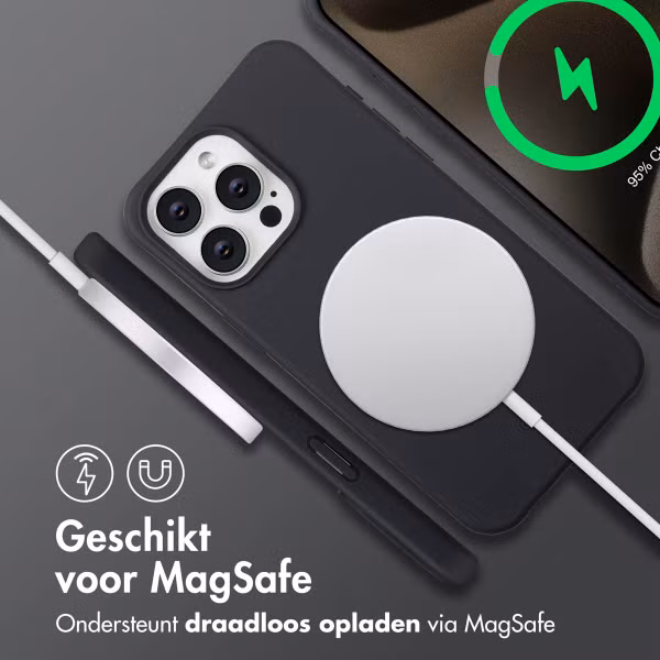 imoshion Color Backcover met afneembaar koord MagSafe Apple iPhone 15 Pro Max - Zwart