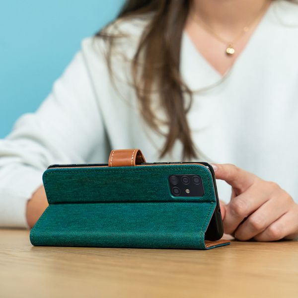 imoshion Luxe Canvas Bookcase Samsung Galaxy S5 (Plus) / Neo - Groen