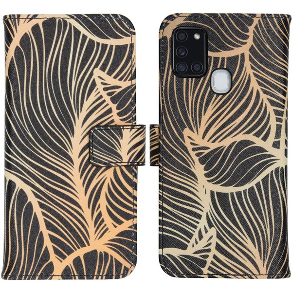 imoshion Design Softcase Bookcase Galaxy A21s - Golden Leaves