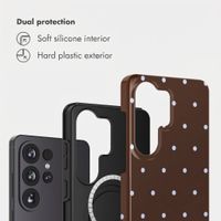 Selencia Vivid Back Cover with MagSafe Samsung Galaxy S26 Ultra - Happy Dots Chocolate