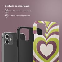 Selencia Vivid Backcover Apple iPhone 11 - Double Hearts Plum Fern