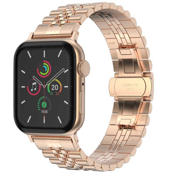 Selencia Jubilee stalen bandje Apple Watch Series 1 t/m 9 / SE (38/40/41 mm) | Series 10 / 11 (42 mm) - Rosé Goud