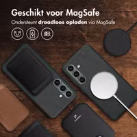 Accezz Vintage Leather Magsafe Backcover Samsung Galaxy S24 / S25 - Smokey Green