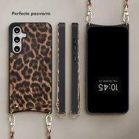 Selencia Nova Telefoonhoes met Koord en Pashouder Samsung Galaxy S24 FE - Leopard