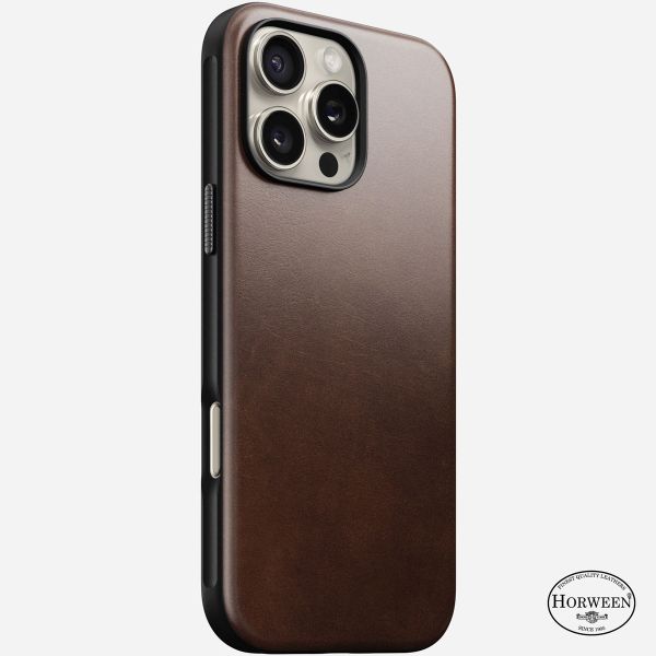 Nomad Modern Horween Leather Case Apple iPhone 16 Pro Max - Rustic Brown