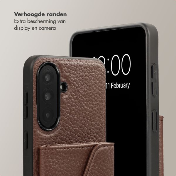Selencia Sera Telefoonhoes met Koord en Envelop Pashouder Samsung Galaxy A37 (5G) - Chocolate Brown