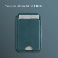 Accezz Vintage Leather MagSafe Kaarthouder met Standaard - Smokey Green