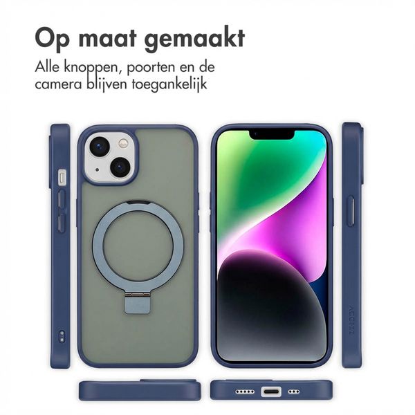 Accezz Ring Stand Backcover met MagSafe Apple iPhone 14 - Blauw