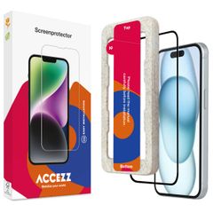 Accezz Tempered Glass Full Cover Screen protector with Applicator Apple iPhone 15 Plus