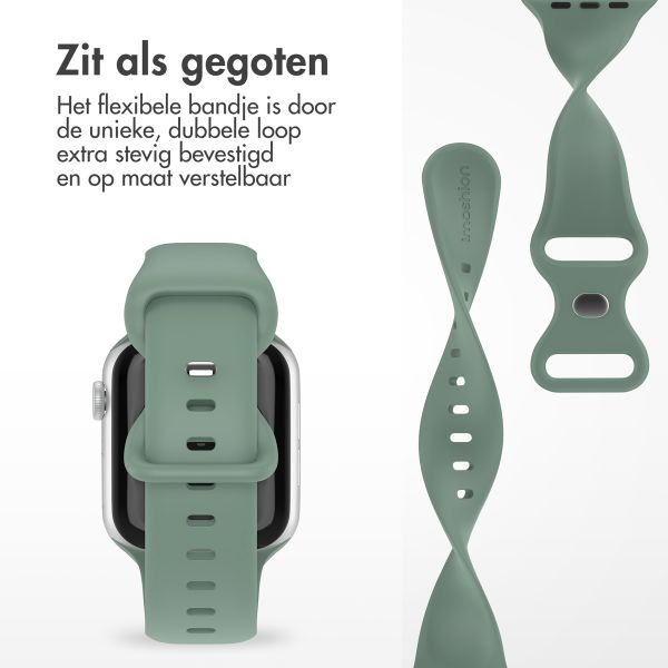 imoshion Siliconen⁺ bandje Apple Watch Series 1 t/m 9 / SE (38/40/41 mm) | Series 10 / 11 (42 mm) - Maat S/M - Pine