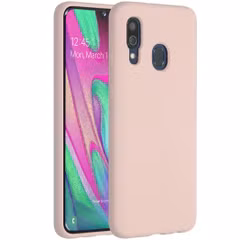 Accezz Liquid Silicone Backcover Samsung Galaxy A40 - Roze