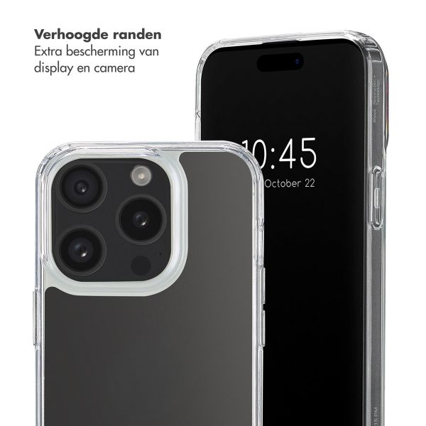 Selencia Transparent Case with Hooks + Lova Wrist Strap Tortoise Leopard Apple iPhone 15 Pro - Pearl White