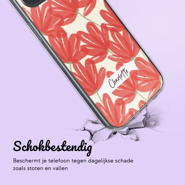 Gepersonaliseerd hoesje met bloemen iPhone 14 - Transparant