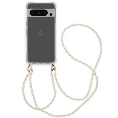 imoshion Backcover met koord + armband - Parels Google Pixel 8 Pro - Transparent