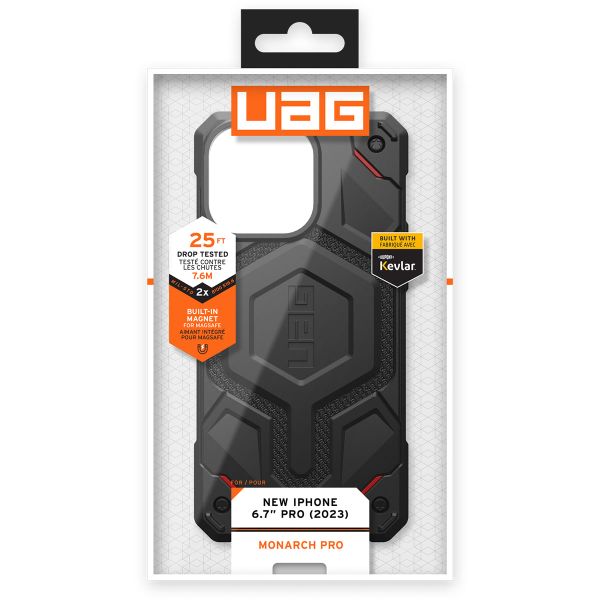 UAG Monarch Pro Backcover iPhone 15 Pro Max - Kevlar Black