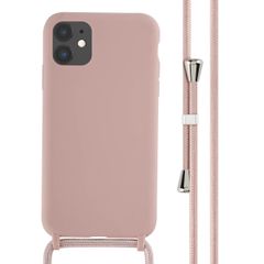 imoshion Silicone Case with Strap Apple iPhone 11 - Sand Pink