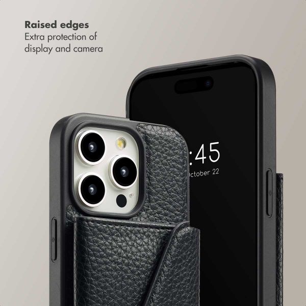 Selencia Sera Phone Case with Cord and Envelope Card Holder Apple iPhone 15 Pro - Black