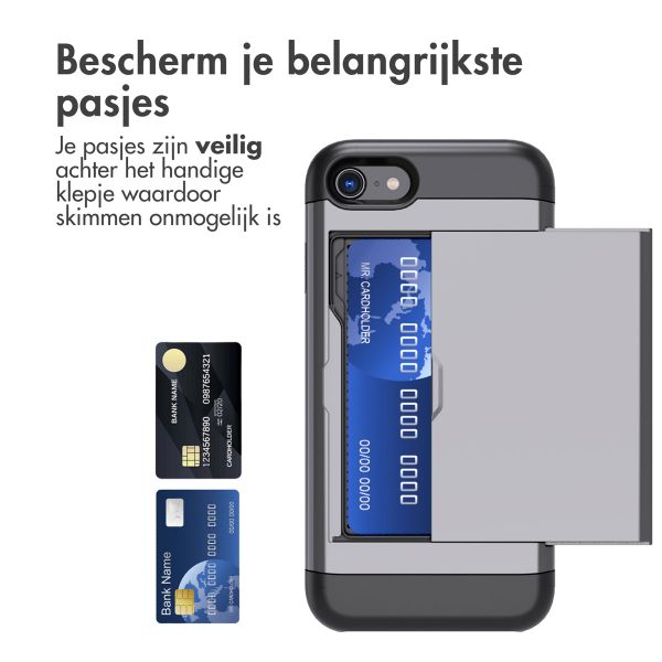 imoshion Backcover met pasjeshouder iPhone SE (2022 / 2020) / 8 / 7 - Grijs