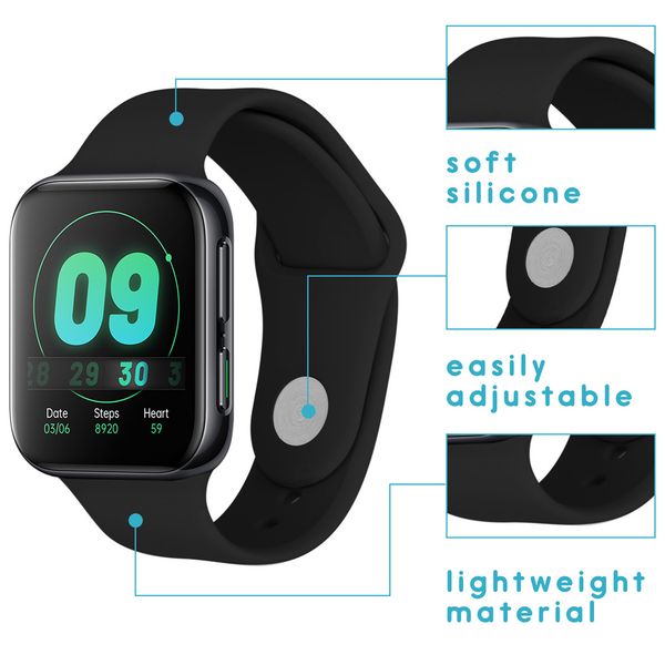 imoshion Siliconen bandje Oppo Watch 46 mm - Zwart