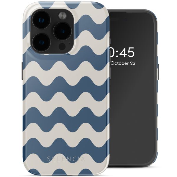 Selencia Vivid Backcover met MagSafe Apple iPhone 15 Pro - Wave Vibes Classic Blue