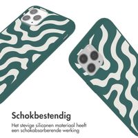 imoshion Siliconen design hoesje met koord Apple iPhone 11 Pro - Petrol Green Groovy