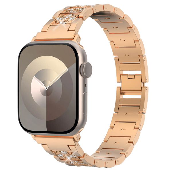 Selencia Sparkle schakelband Apple Watch Series 1 t/m 9 / SE (38/40/41 mm) | Series 10 (42 mm) - Rosé Goud