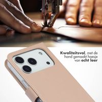 Selencia Echt Leren Bookcase Apple iPhone 18 Pro / 17 Pro - Dusty Pink
