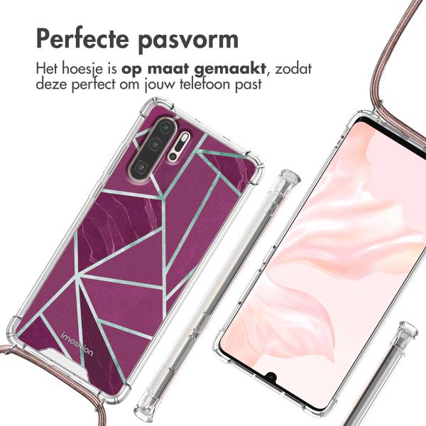 imoshion Design hoesje met koord Huawei P30 Pro - Bordeaux Graphic