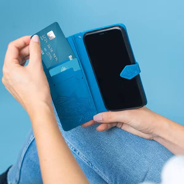 imoshion Mandala Bookcase Samsung Galaxy A12 - Turquoise