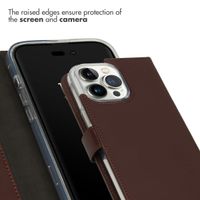 Selencia Genuine Leather Book Case Apple iPhone 14 Pro Max - Brown