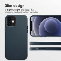 Accezz Leather Back Cover with MagSafe Apple iPhone 12 (Pro) - Nightfall Blue