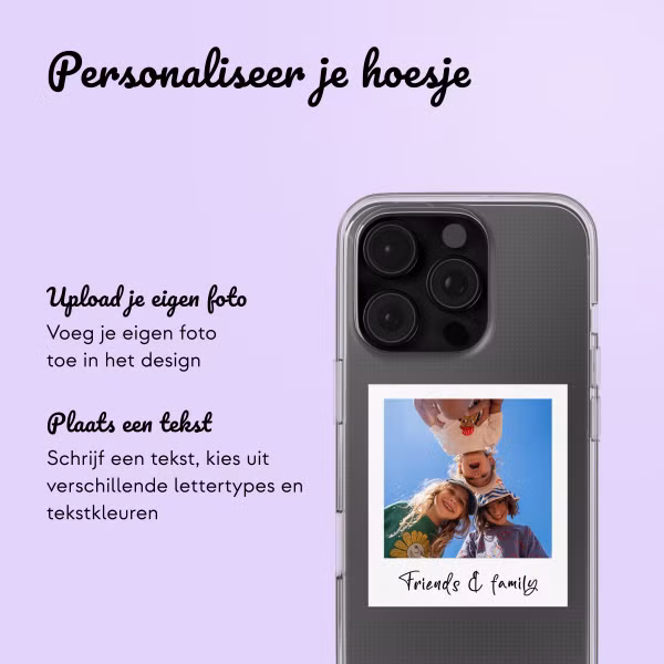 Hoesje met eigen foto en/of tekst Apple iPhone 16 Pro Max - Polaroid