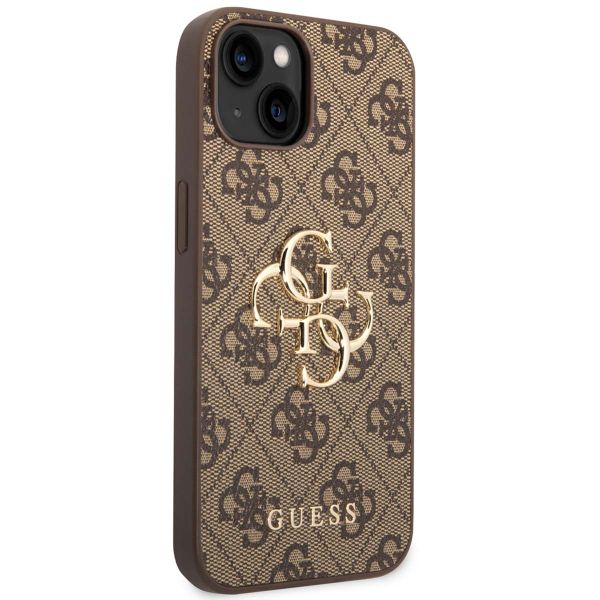 Guess 4G Metal Logo Backcover iPhone 14 - Bruin