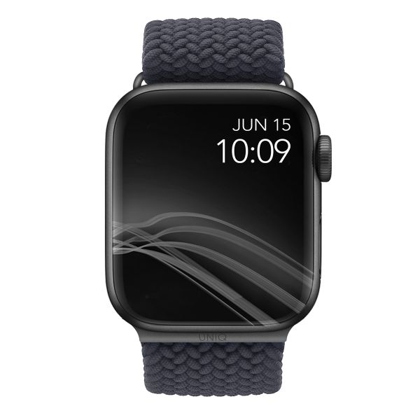 Uniq Aspen Braided bandje Apple Watch Series 1 t/m 11 / SE / Ultra (44/45/46/49 mm) - Granite Grey