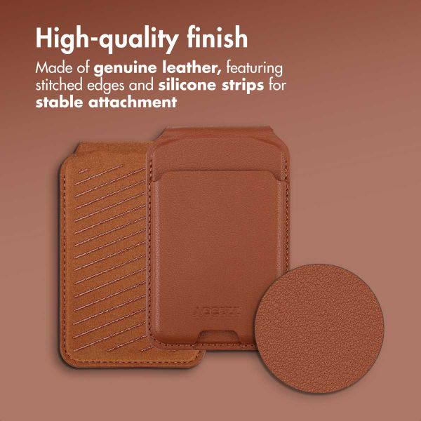 Accezz Leather Wallet with Stand - Compatible with MagSafe and Qi2 - Sienna Brown
