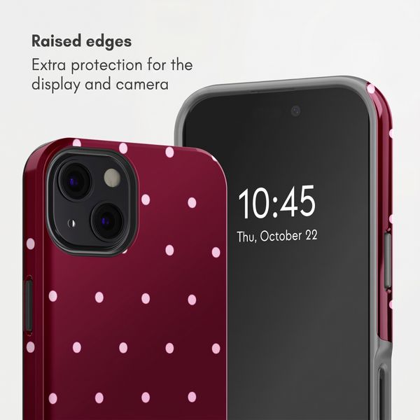 Selencia Vivid Back Cover with MagSafe Apple iPhone 13 - Happy Dots Burgundy