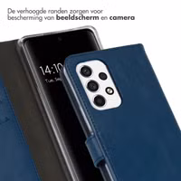 Selencia Echt Leren Bookcase Samsung Galaxy A53 - Blauw